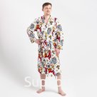Халат мужской удлиннный Этель "Настоящий мужчина" размер 50-52, вафля 200г/м2, 100% хлопок