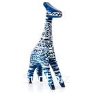 Blue giraffe with white ornament