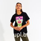 Футболка женская MINAKU "Girl" цвет чёрный, р-р 50