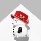 Брошь «Снеговик» в шляпке, цветная в золоте