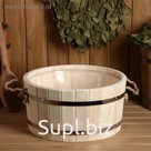 Шайка из липы круглая, 10л, пластиковая вставка