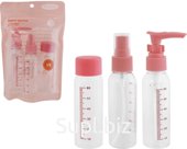Travel set of 3 bottles with organizer