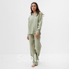 Пижама женская (рубашка, брюки) KAFTAN Basic, размер 40-42, зелёная