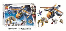 Конструктор LARI 11507 Super Heroes Спасение Халка на вертолёте 506 дет. в кор. 41х28х6.5 см