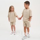 Комплект детский (футболка, шорты) KAFTAN "Basic line" размер 32 (110-116), цвет бежевый