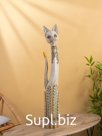 Сувенир дерево "Серая кошка с сердечком " 100х16х7 см