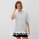 Футболка оверсайз с нашивкой женская MINAKU: One Most Brand, серая меланж, размер 46