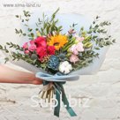 Салфетка для цветов двойная, голубой, 59 х 88 см