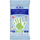 Салфетки влажные Aura, 15*20см, 72шт., антибактериальные с ромашкой