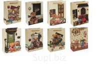 Пакет для подарка с мишками 23см х 18см х 8см 211Е