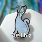 Брошь "Перламутр" кошка, цветная
