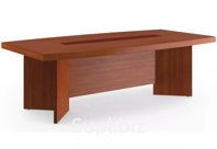 Стол переговоров (вставки - искусственная кожа арпатек), цвет орех