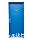 Противопожарная дверь с отбойником синяя