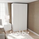 Шкаф распашной 120х55х220 Рейн, белый/ мдф soft touch белый, 3х створчатый