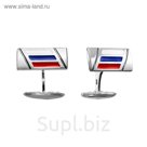 Запонки "Флаг России", посеребрение