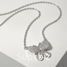 Кулон "Бабочка" милая, цвет белый в серебре