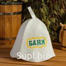 Банная шапка "Баня", белая