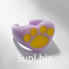Кольцо пластиковое «Лапка», сиренево-жёлтое, безразмерное