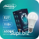 Лампа светодиодная Luazon Lighting, A60, 11 Вт, E27, 990 Лм, 6500К, свечение холодное белое