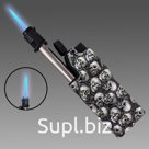 Байкерская турбированная ветроустойчивая газ-зажигалка - в стиле Black SKULL Hydrographic.
