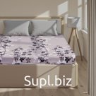 Простыня на резинке Этель "Черничные ночи (вид 2)" 180*200*25см, 100%хлопок,поплин,125гр/м2
