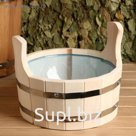 Шайка из липы круглая, 3л, пластиковая вставка