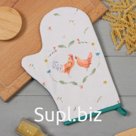 Варежка-прихватка «Этель. Курочка и петух», 20×28 см, саржа, 100% х/л, ватин 250 г/м²
