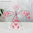 Зонт детский "Love" прозрачный 90см