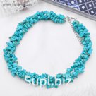 Бусы крошка, 3 ряда "Бирюза", 45см