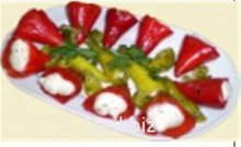 Красный твердый перец с начинкой из сыра\Red Hard pepper filled with cheese 160 гр Пастеризованный