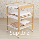 Пеленальный столик Polini kids Simple 1090, 565х714х915 мм, натуральный-белый