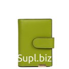 42003LMB Визитница на кнопке, 2 кармана, вкладыш 20 стр., цвет светло-зеленый 8х11х2.5см