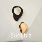 Серьги с эмалью "Кляксы" , цвет чёрный в золоте
