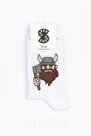 Носки SUPER SOCKS Злой викинг, белый