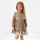 Платье для девочки MINAKU: Cotton collection цвет бежевый в цветочек, рост 104 см