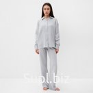Пижама женская (рубашка, брюки) KAFTAN Basic, размер 44-46, серо-голубая