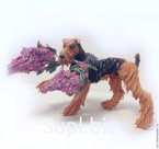 Скульптура «Эрдельтерьер с веткой сирени» - изготовление на заказ