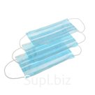 Маска медицинская, 3-х слойная с носовым фиксатором, голубая, 50 шт.