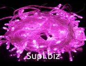 Светодидная гирлянда  "Венки". 500 светодиодов.  Длина 50 метров. 8 функций мигания. Работает от сети 220 W. Розовый свет.