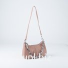 Сумка женская, отдел на молнии, длинный ремень, цвет пудра