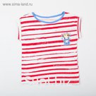 Футболка для девочки, цвет красная полоска, рост 98 см