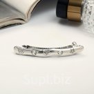 Заколка-автомат для волос "Либерти стиль" утонченность блеск, 7 см, серебро