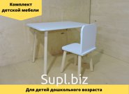 Комплект детской мебели. В наличии 27 единиц. Столешница, сиденье и спинка - ЛДСП. Ножки береза. Стульчик с усиленным каркасом под ножки. Отправка по территори…