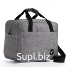 Сумка дорожная на молнии, наружный карман, длинный ремень, цвет серый