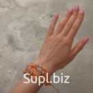 Браслет кожа "Шамбала" 5 нитей, замша, цвет коралловый, 8см