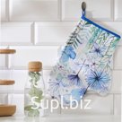Варежка-прихватка Blue flowers, 20×28 см, саржа, 100% хлопок, ватин 250 г/м²