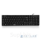 Cbr KB 110 Black USB, Клавиатура офисн.,поверхность под карбон, переключение языка 1 кнопкой софт