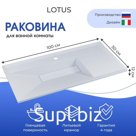 Раковина полувстраиваемая Uperwood Lotus 100 см, прямоугольная, белая глянцевая