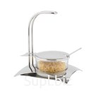 Сахарница с крышкой стеклянная на металлической подставке + ложка, P.L. - REG