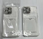 Силиконовый чехол прозрачный с карманом для карты TPU 1.5  для Samsung Galaxy A54 5G